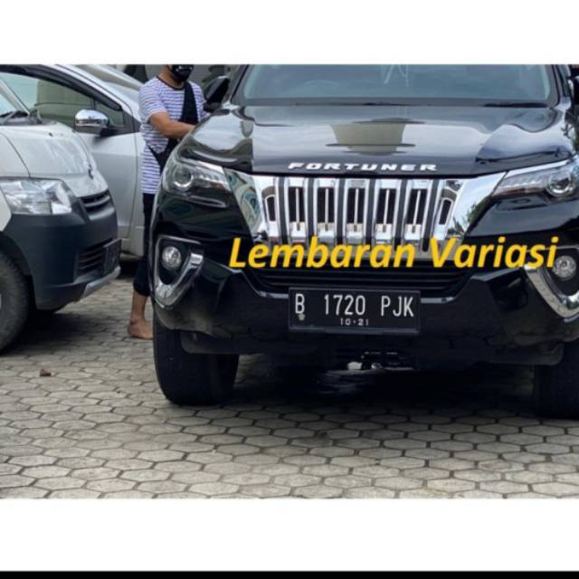 Grill Depan Prado Chrome List Hitam Mobil All New Fortuner 2016-2019