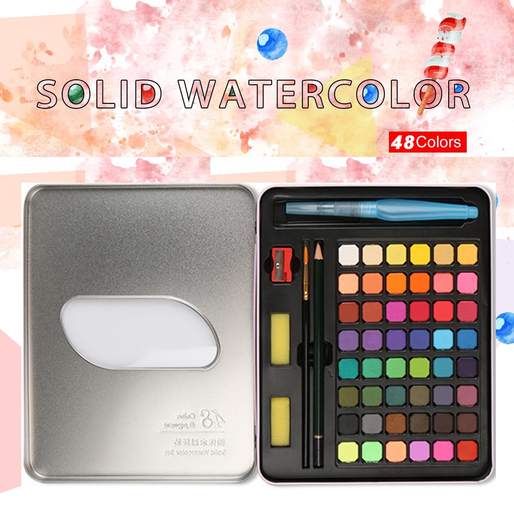 

mh Cat Air Water Color Solid Watercolor Set Alat Lukis Melukis Cat Air Padat Painting Tools