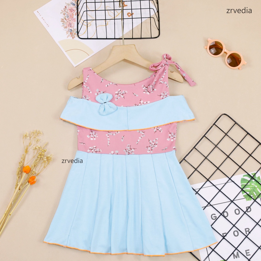 Dress Rachel uk Bayi - 5 Tahun / Baju Anak Perempuan Dres Sabrina Casual Gaun Pesta Daster Export kiosbalitaaprilia