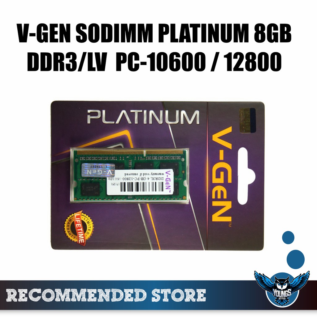 Ram Laptop V-Gen Platinum DDR3 8GB 1333/1600 (Sodimm) Vgen LV PC 12800