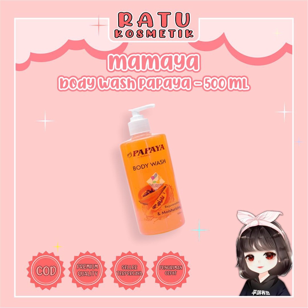 ❤ RATU ❤ Papaya Body Wash By Mamaya 500ml | Sabun Mandi Rejuvenating &amp; Moisturizing (✔️BPOM)