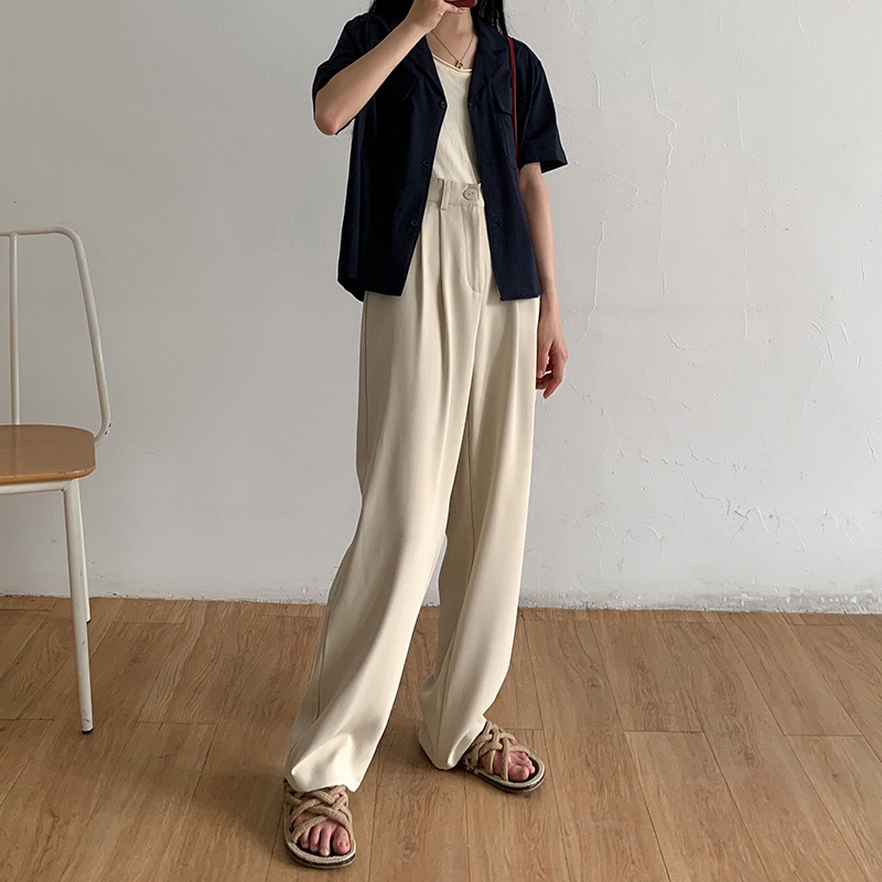 XIAOZHAINV Celana Kulot Panjang Wanita Korean Style High Waist Loose Pants HW0035