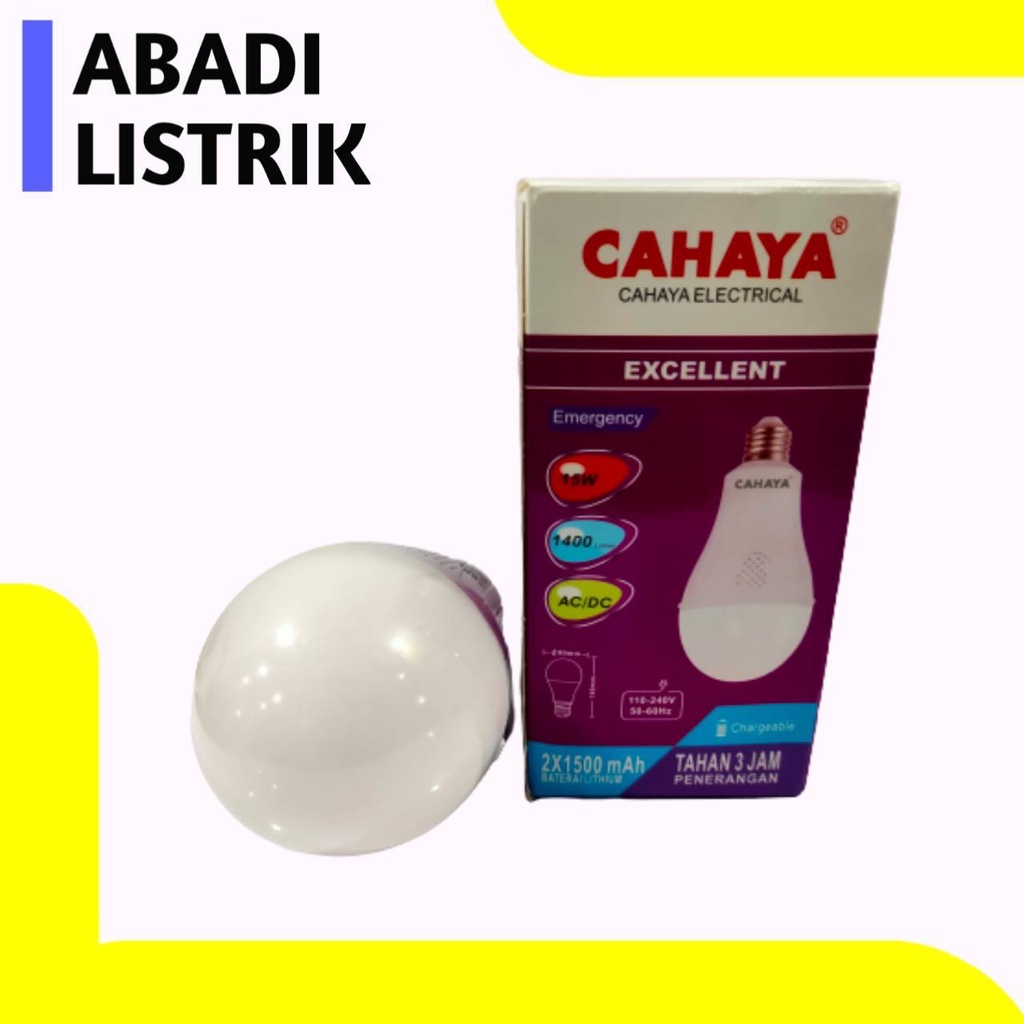 lampu/ bohlam LED emergency isi ulang merk cahaya 15 Watt E27 AC/DC