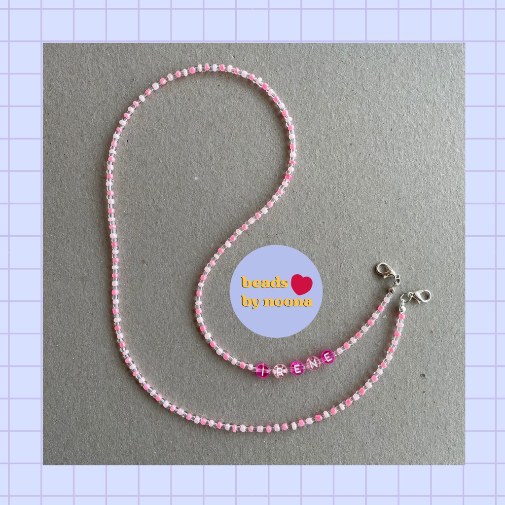 pink pastel | mask strap tali masker manik korea beads kpop idol
