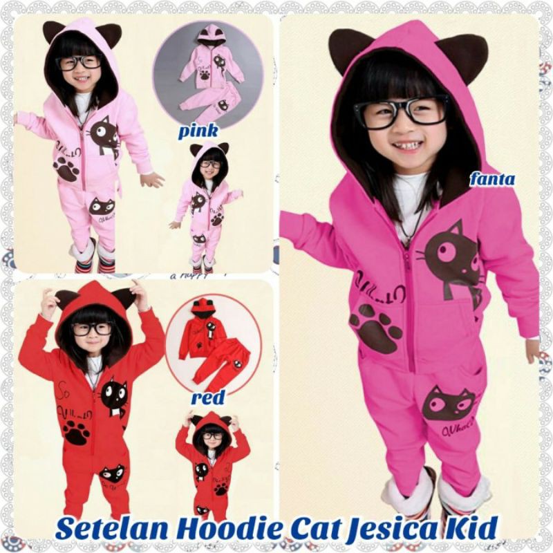 Setelan Hoodie Anak Perempuan Usia 2 3 4 Tahun-Jaket Anak Cewek One Set New Murah Bahan Babyterry