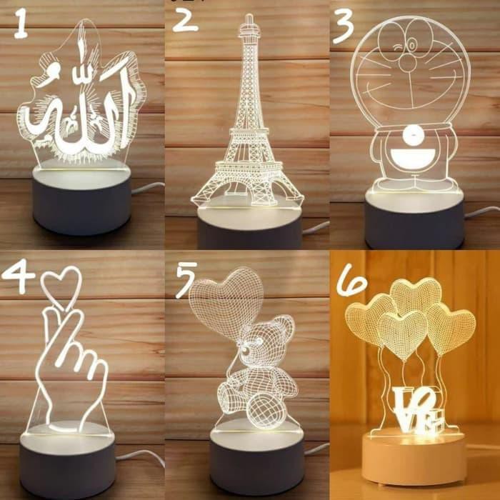  Lampu  Meja Lampu  Hias  Lampu  Tidur Acrylic  Led 3D 