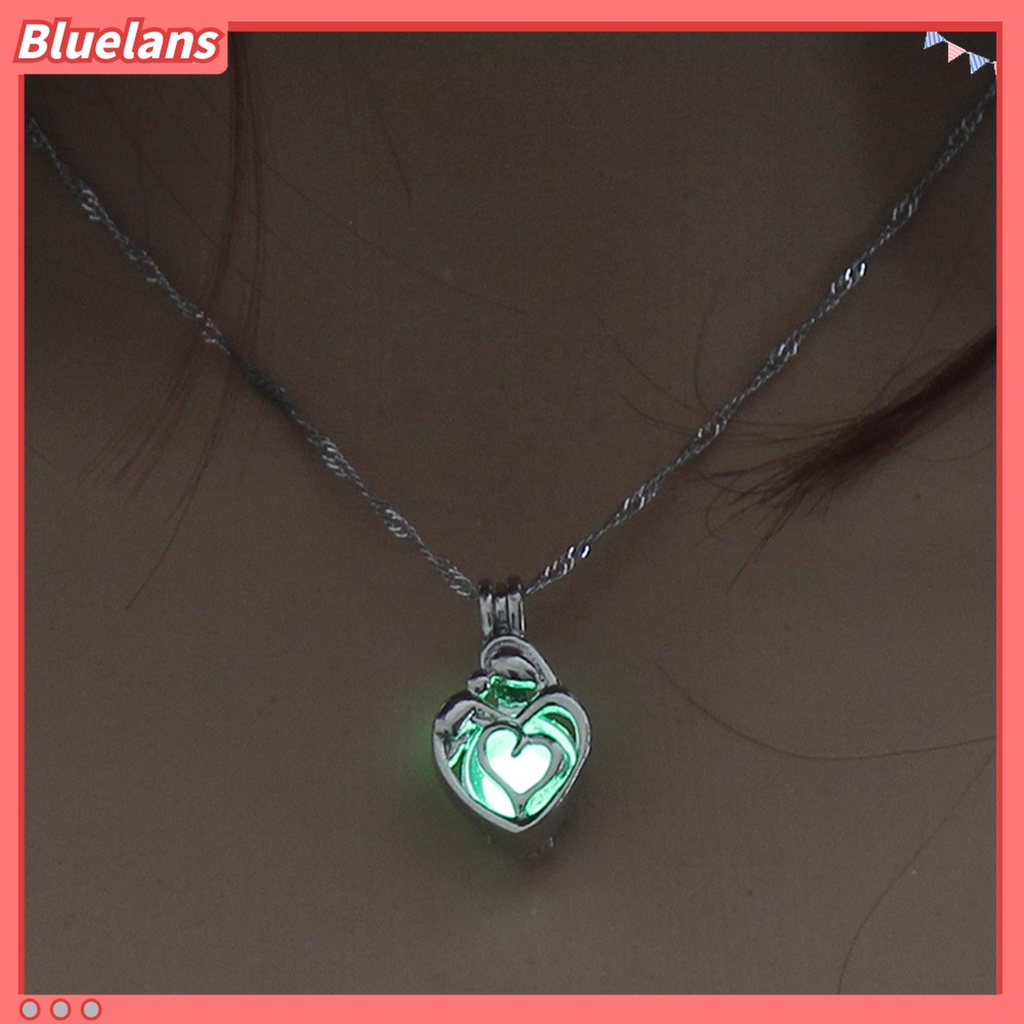 Kalung Luminous Bentuk Hati Bahan Alloy Anti Karat Untuk Wanita