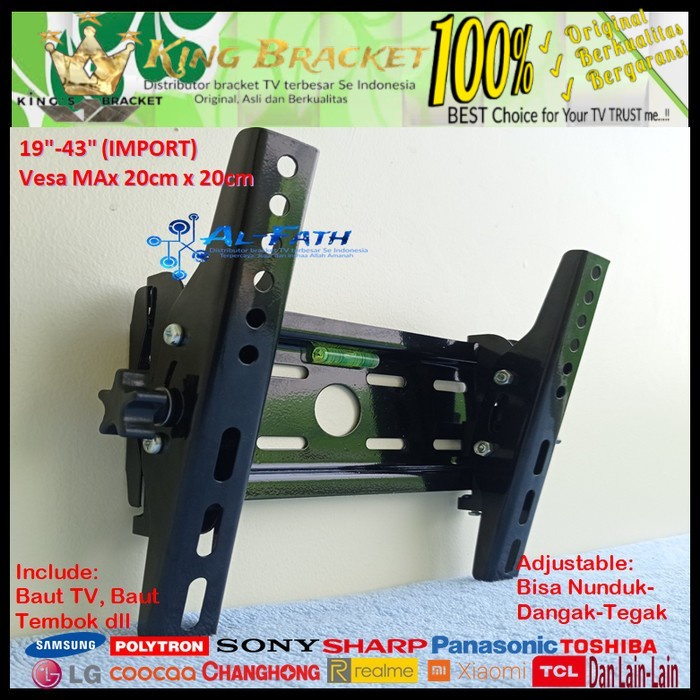 Bracket TV SONY 19 s/d 43 inch IMPORT QUALITY Garansi 100% cocok