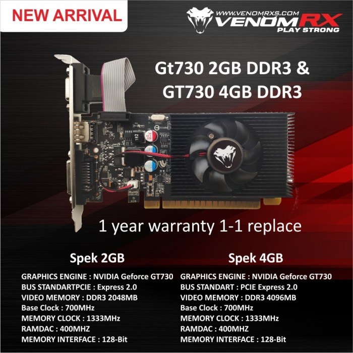 VenomRX GT 730 2gb ddr3 128bit / GT730 2gb ddr3 128 bit