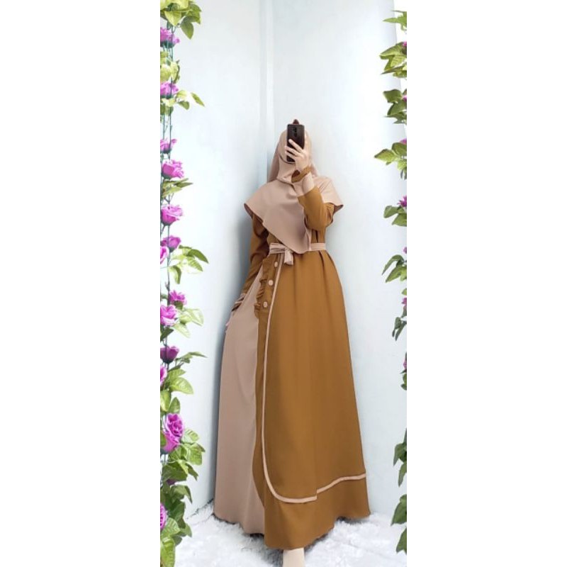 gamis ity crepe set Khimar