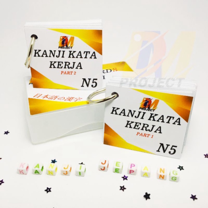 READY STOCK Flash Card Kartu Kanji Kata Kerja N5 JLPT/Natt-Test/JFT Basic A2 Bahasa Jepang