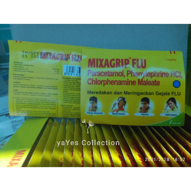 Mixagrip Flu &amp; Batuk 1kaplet 4 kapsul hidung tersumbat gejala flue demam sakit kepala batuk Tablet