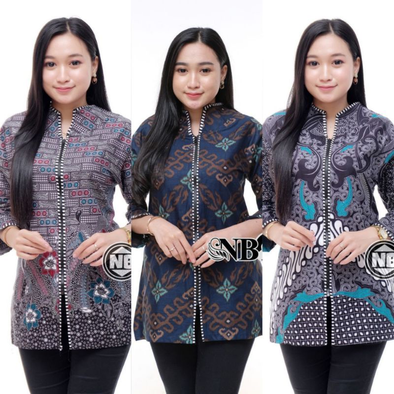 BAJU BATIK WANITA MODERN MONALISA GENES M,L,XL,XXL asli PEKALONGAN