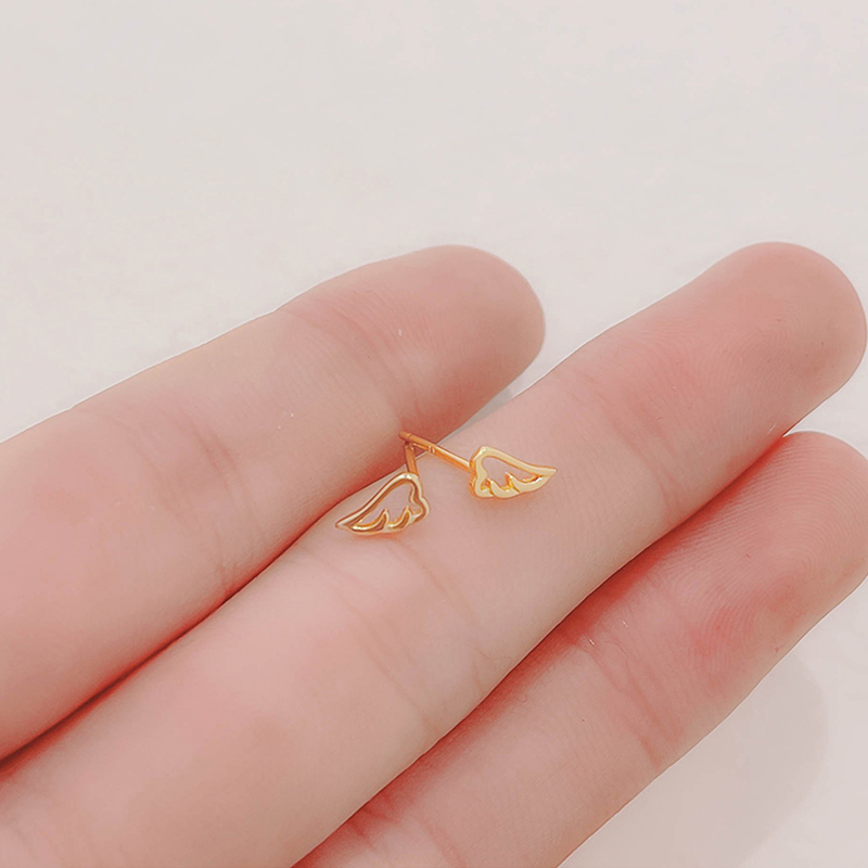 Anting Pejantan Sayap Malaikat Cute Angle Wing Stud Earrings Trendy Korea Women Girl Party Earring Jewelry Student Gift