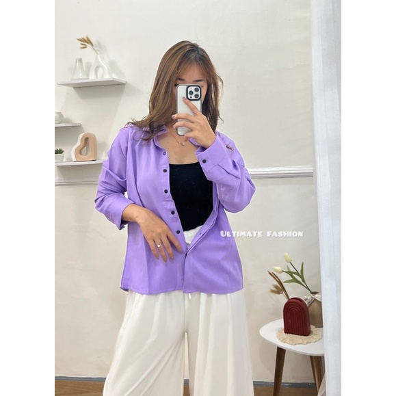 Kemeja Wanita Basic Oversize Yorena Import 221