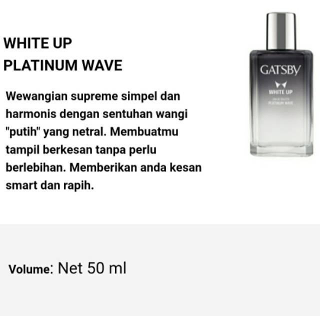 GATSBY WHITE UP EAU DE TOILETTE 50ML / PARFUM GATSBY WHITE UP / PARFUM PRIA