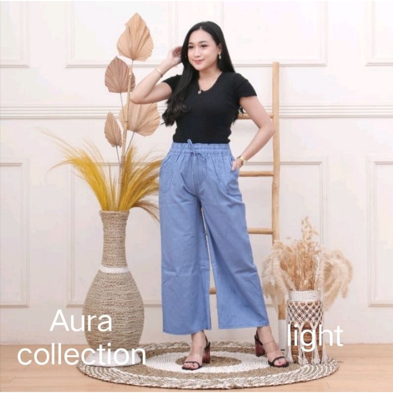 Celana Kulot Semi Jeans Kulot semi jin Kulot grey Kulot jeans original