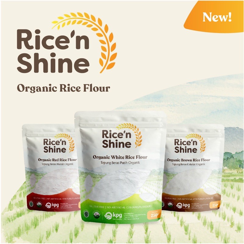 (Langsung dari pabrik) tepung beras putih organik Rice ‘N Shine