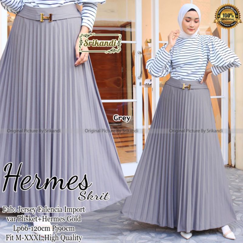 hermes skirt rok plisket by srikandi