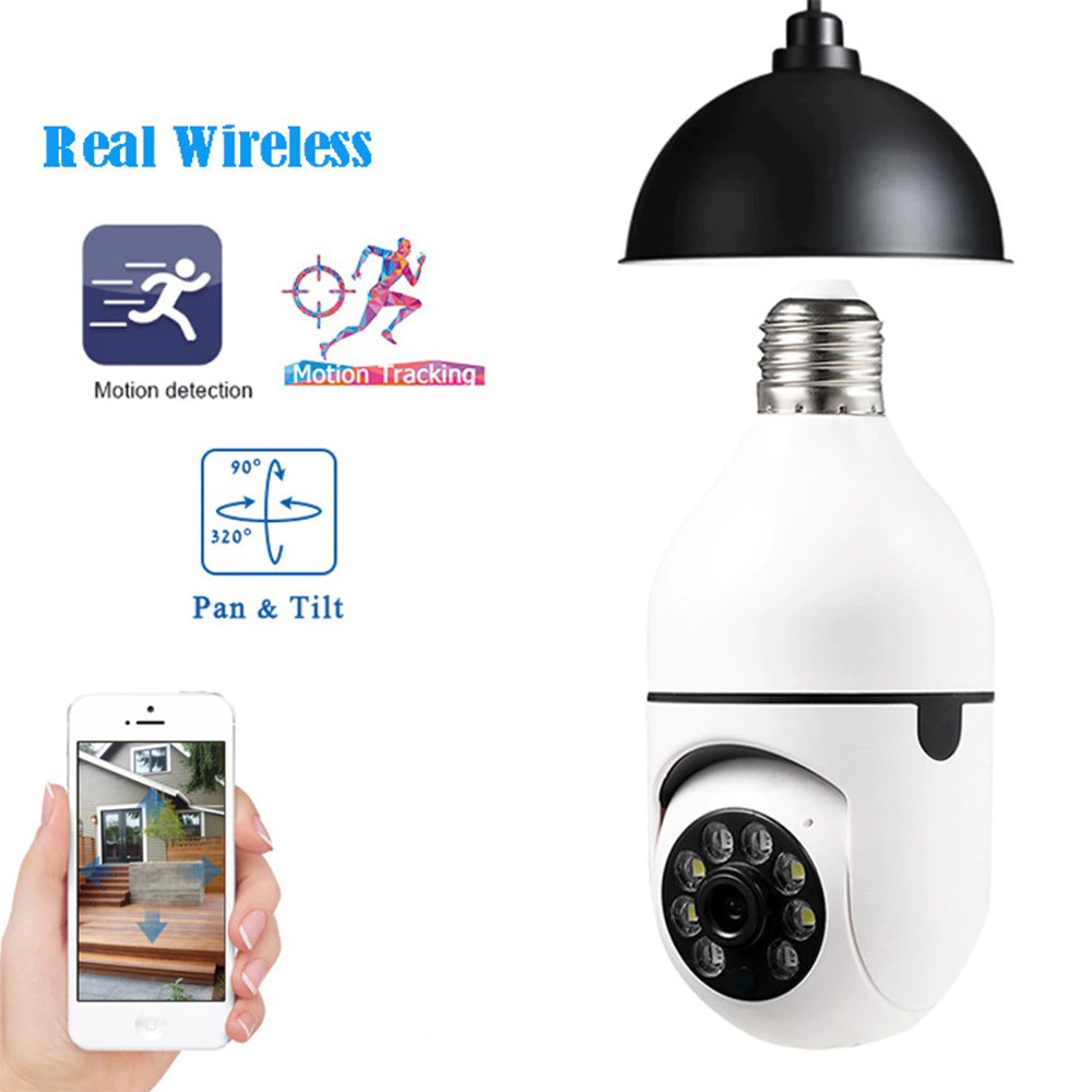 CCTV IP Camera Auto Tracking 1080P E27 Wireless Dual Light - YY102 - White