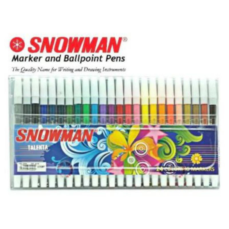 

Spidol Kecil snowman 24+12 warna color pens.