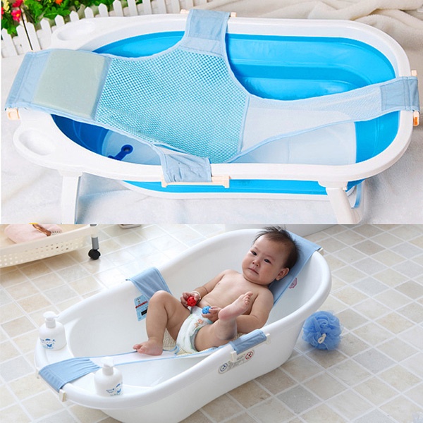 Baby Bather Jaring Bak Mandi Bayi Baru lahir Agar Tidak Terjatuh Tempat Mandi Bayi Baru Lahir Jaring Bak Mandi Bayi dengan posisi Tempat Tidur Mandi Bayi agar aman tidak tenggelam dan tidak terpeleset Dudukkan Mandi Bayi Baru Lahir