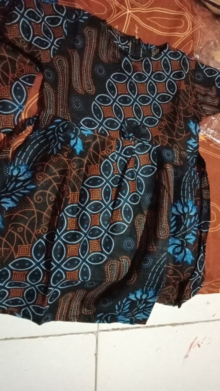 Kemeja Batik Anak Seno Biru Liris Kawung Kemeja Hem Kids Fashion