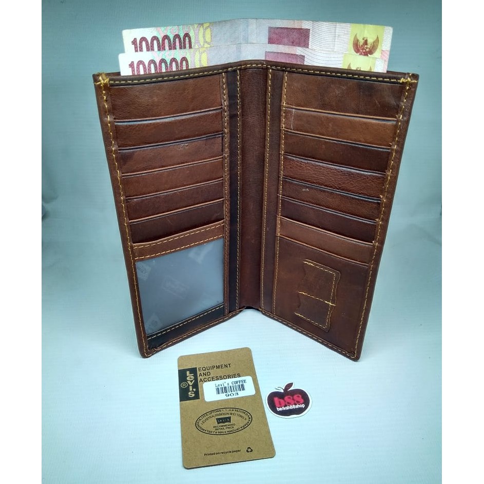 Dompet Kulit Panjang DP903 Polos / Dompet Kulit Pria Cowo Lipat Murah