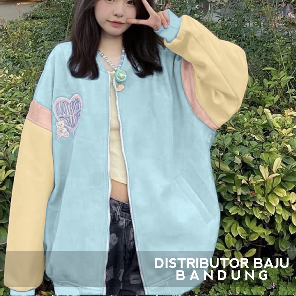 Varsity Jacket Prove Your Heart  | Korean Style Bomber Baseball | Pakaian Pria dan Wanita | Bahan Fleece | Allsize-7