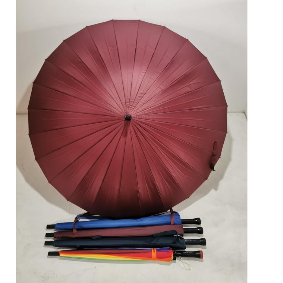 Payung Golf 24 Jari Polos Ada Sarung Kualitas Premium