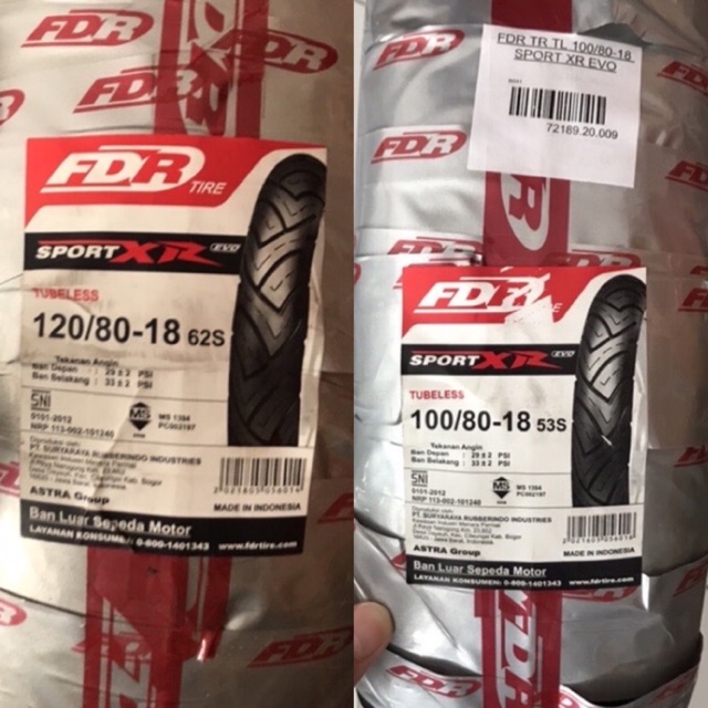 BAN LUAR FDR TUBLES 100/80-18 & 120/80-18 SPORT XR