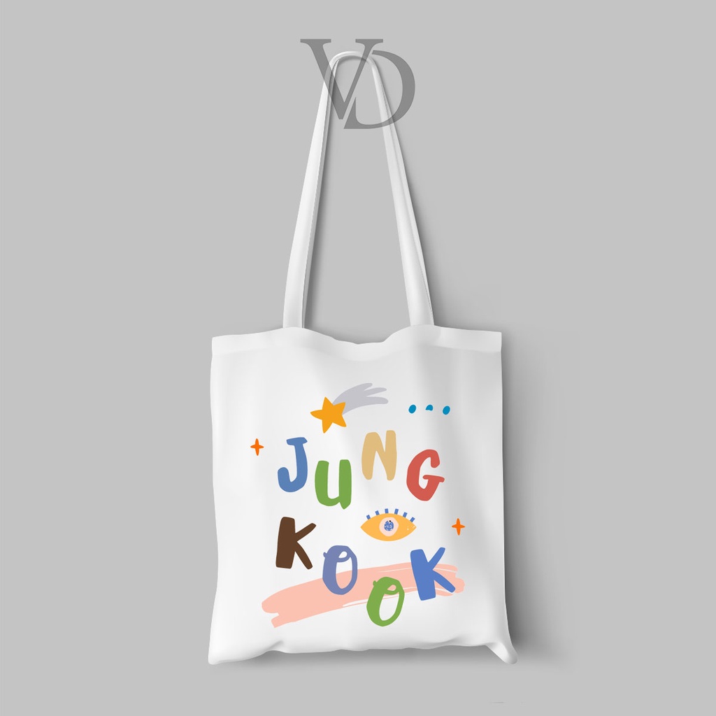 ARMY Tote bag totebag Kanvas Bergambar Tulisan Nama member KPOP