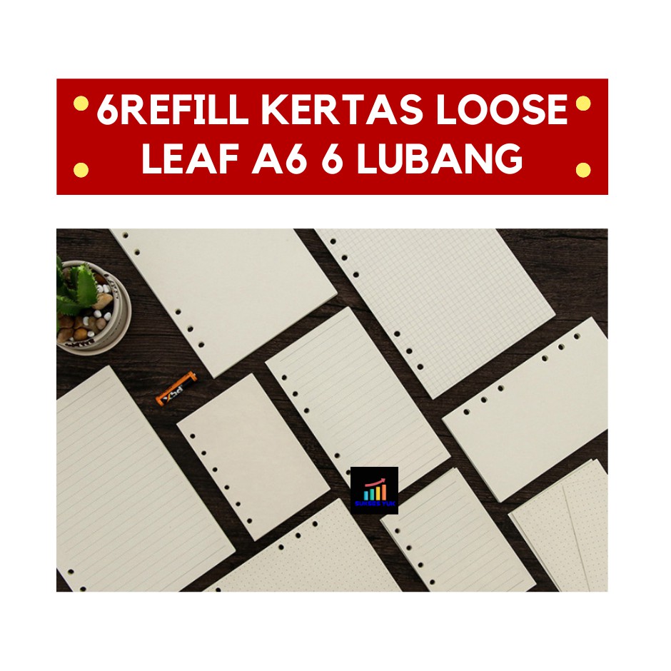 

Isi Ulang Kertas Loose Leaf / Refill Binder A6 6 lubang