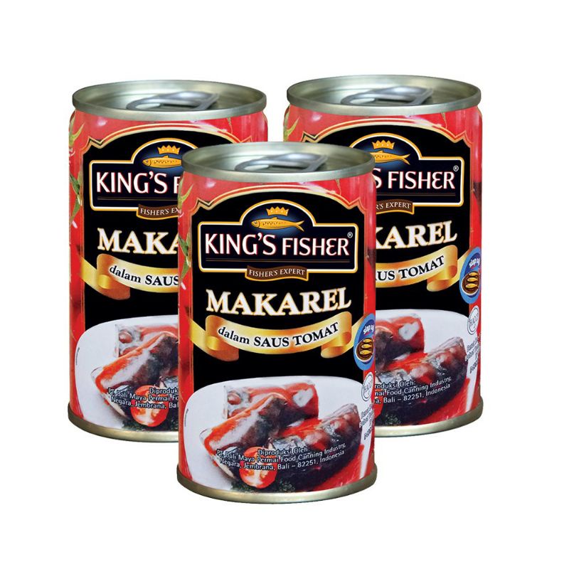 King's fisher Mackerel saus tomat 425g / ikan makarel / makarel 425gr / ikan makarel besar / makanan kaleng siap saji