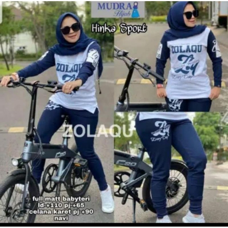 setelan sport zolaqu untuk senam dan goes