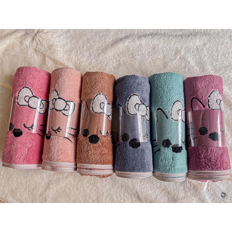 Handuk Microfiber 35X75cm motif Hello kitty Handuk Mandi Bayi Handuk Muka Serap air import