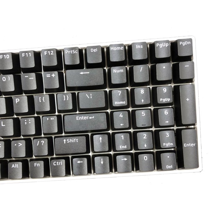 ALCHA KEYCAPS WHITE ON BLACK WOB PBT DOUBLE SHOT OEM PROFILE KEYBOARD