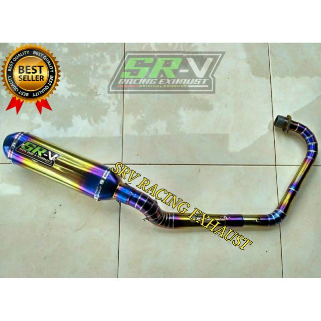 Knalpot racing dor capsul leher full cacing bluemoon tiger gl cb megapro, herex