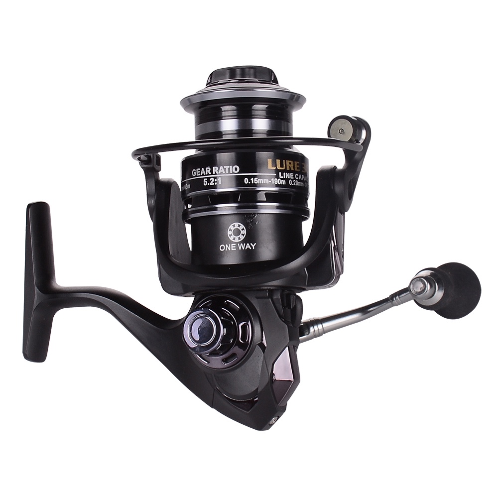 Debao Fishman LURE 3000 Spinning Reel Pancing 5.2:1 12+1 Ball Bearing - Black