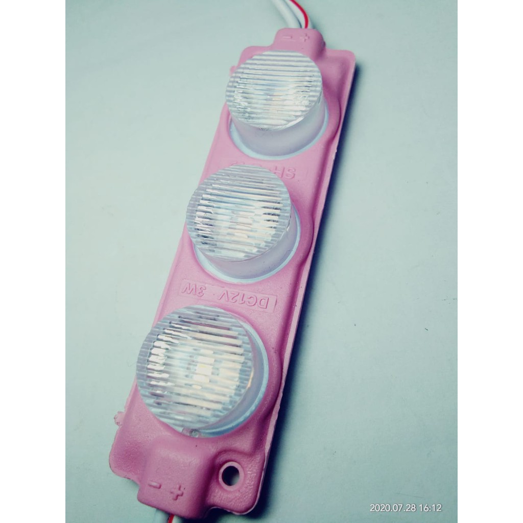 [DSP-9119] 3 LED MODUL 3030 3 MATA 3 WATT 12V TYPE 7520 MERAH MUDA