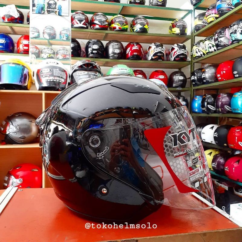 KYT Galaxy Flat R Solid Black Glossy