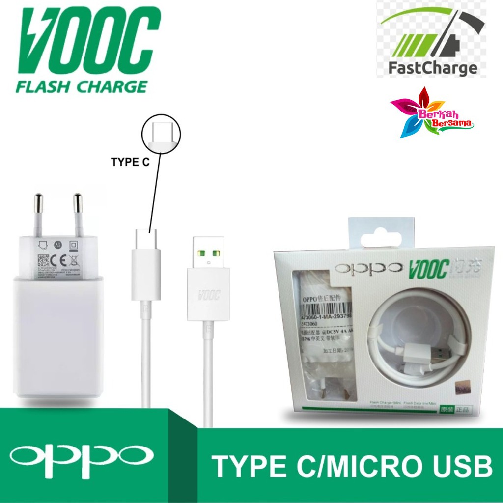 BM010 AK779 Charger Cashan OPPO VOOC a5 a9 2020 tipe c ORIGINAL100% support VOOC Fast Charging 4amper BB2757