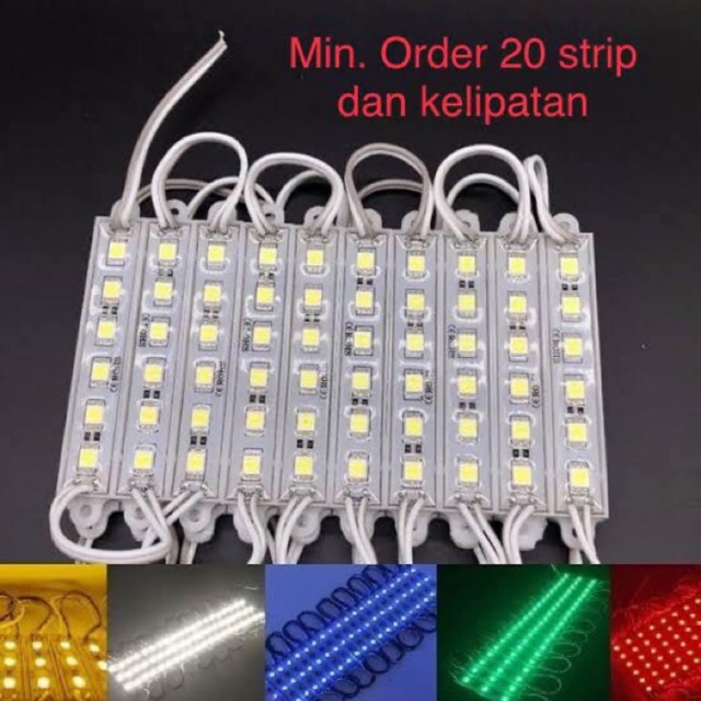 Led modul SMD 5050 waterproof 6 mata led per strip 12 v 12v 12 volt minimal 20strip warna sama