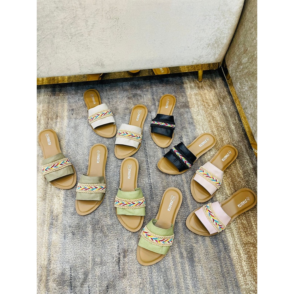 SANDAL KULIT WANITA MODEL KOKOP PELANGI - TOKO  SYAGITA KULIT ASLI GARUT