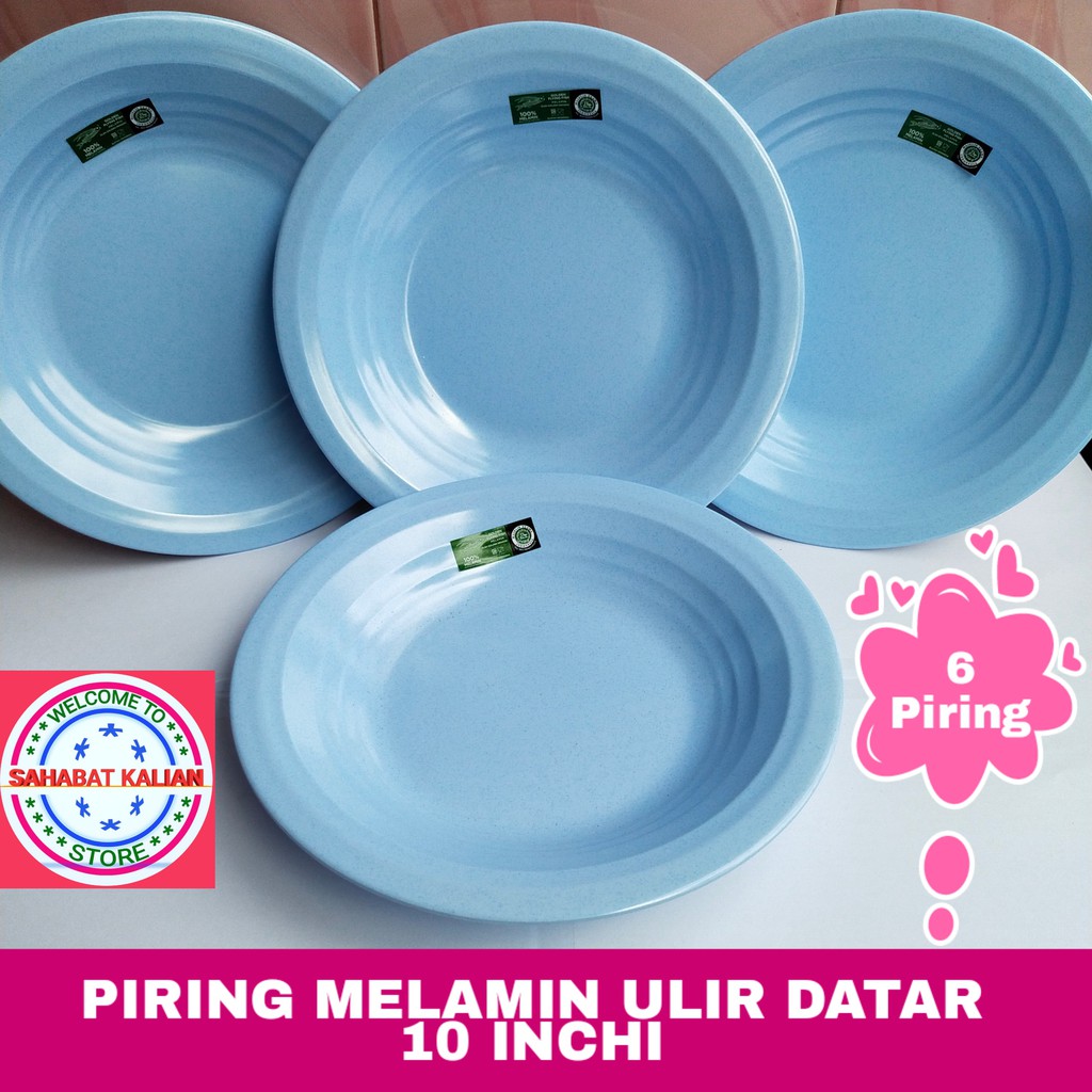 (6 Piring)  Piring Melamin Golden Flying Fish P1001 Ukuran 10 Inch