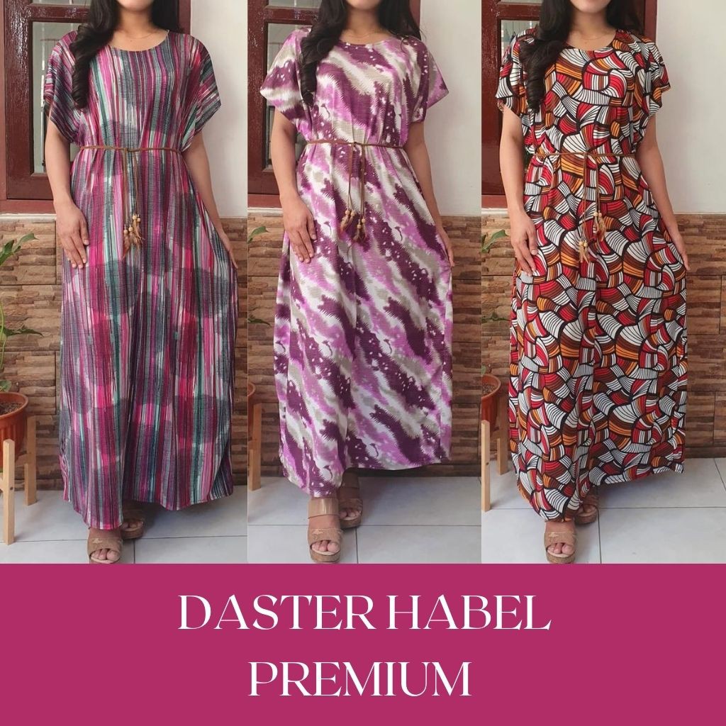 BAJU DASTER PANJANG JUMBO HABEL BAHAN JERSEY | BAJU TIDUR PANJANG MOTIF KEKINIAN BUSUI