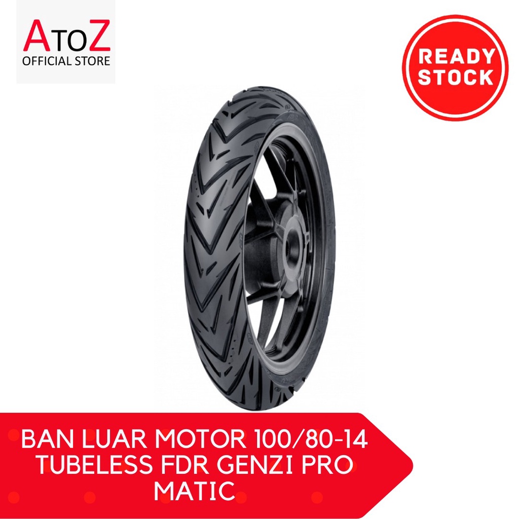 BAN LUAR MOTOR 100/80-14 TUBELESS FDR GENZI PRO MATIC - BAN LUAR SEPEDA MOTOR FDR GENZI PRO MATIC