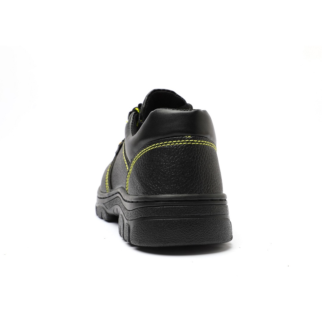 Safety Shoes Sepatu Safety Ujung Besi Low Cut Hitam Kuning