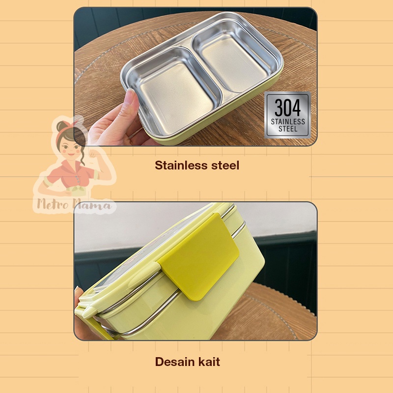 Kotak Makan Anak Sekolah LUNCH BOX 1 Susun / tempat makan 2 Tingkat STAINLESS STEEL 304 Karakter Jepang Sumikko Gurashi