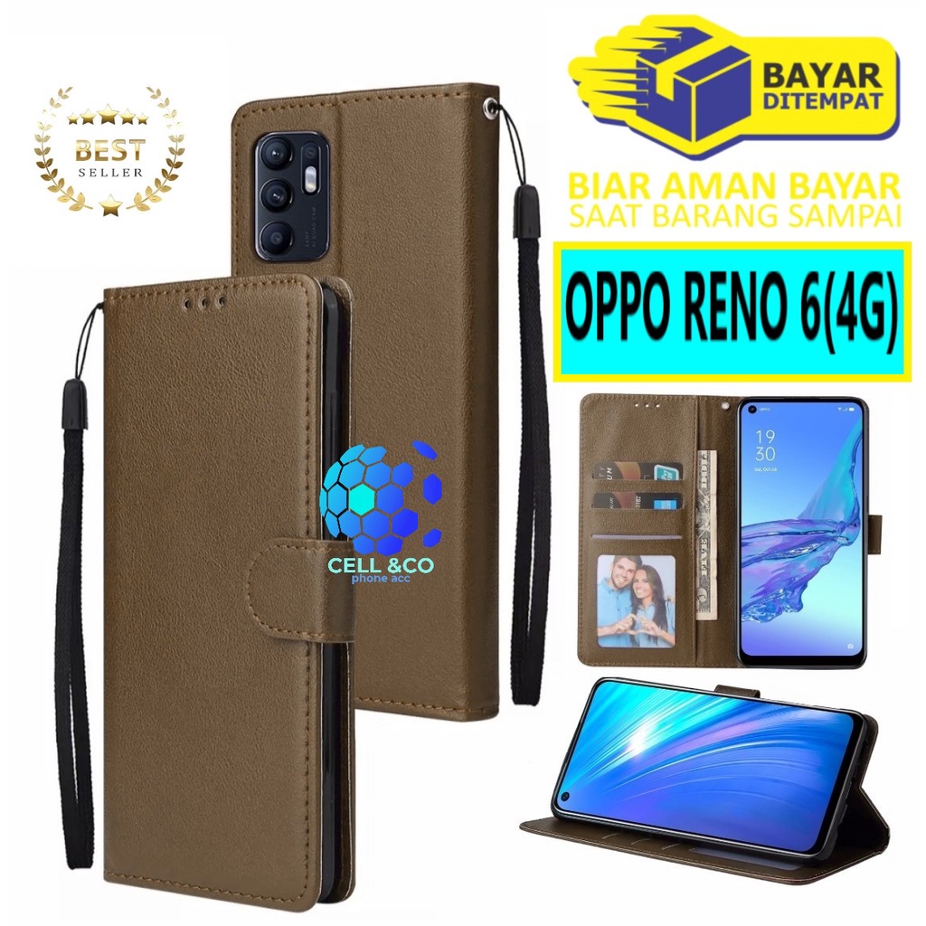Flip cover OPPO RENO 6 4G Flip case buka tutup kesing hp casing flip case leather wallet